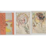 Postcards, Raphael Kirchner, Art Nouveau, Japanese Girls, Wien, V/1, (postally used 1900, writing to