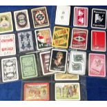 Ephemera, playing cards, a collection of 46 playing cards all with different backs with tobacco