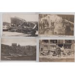 Postcards, USA, a collection of 7 RP Disaster cards inc. Levenworth Tram wrecked by cyclone 1913,