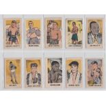 Trade cards, Kiddy's Favourites, Popular Boxers (set, 50 cards) (mixed condition, fair/gd)