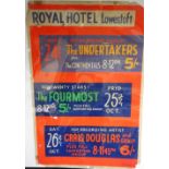 Music poster, The Undertakers / The Fourmost / Craig Douglas , gig poster from The Royal Hotel,