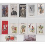 Cigarette cards, Clarke's, 12 type cards Cricketer Series no 11, (fair), Football Series no 3 (