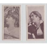 Cigarette cards, Faulkner's, Beauties, FECKSA, two type cards, ref H58, pictures nos 38 & 42 (gd) (