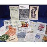 Ephemera, Gardeners lucky dip, a mixed collection of items from 1910-2004 inc. Tacon and Cowell seed