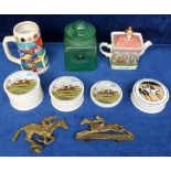 Horse Racing, 16 horse racing related items , Martell Grand National jugs (7) for 1989, 90, 91,