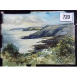 SIDNEY JAMES BEER 'Falmouth Bay' Watercolour Signed and Inscribed 5.75in x 7.5in; Together with