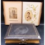 Victorian portrait photograph album, well-filled; together with a Victorian empty photograph album