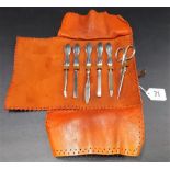 George V six piece manicure set with silver filled handles, Birmingham 1922.