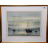 TERRY BAILEY (20TH CENTURY BRITISH) First Light/Percuil River Watercolour Signed and inscribed