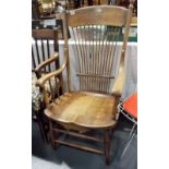 Elm comb-back kitchen elbow chair