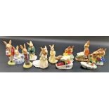 Ten various Royal Doulton 'Bunnykins' figures, boxed