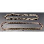 Silver curb link necklace; together with a 'sterling' rope twist necklace, weight 67g approx.