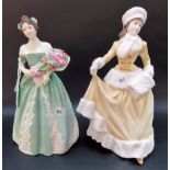 Two Royal Doulton lady figures 'Natasha' HN4154, and 'Happy Birthday' HN3660