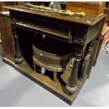 19th Century French oak replica carved credenza with foliate strapwork carved frieze drawer over a