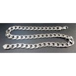 Modern heavy silver curb link necklace, weight 5.10oz approx.