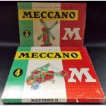 Vintage Meccano No. 3 windmill set and No. 4 digger set, both boxed