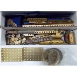 Two boxes of Meccano 1930's/40's gold parts