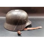 Steel 3rd Reich helmet with original leather liner