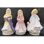 Three modern Royal Doulton figures 'Faith', 'Hope' and 'Charity'