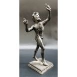 After the antique, a dark patinated bronze of a dancing fawn, height 6in.
