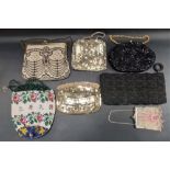 Collection of vintage beaded clutch bags.