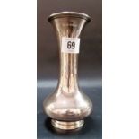 Edwardian silver flared neck vase of plain form, maker GM CO, BIRMINGHAM 1910, height 6.5in,