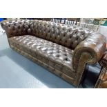 Victorian style leather buttonback upholstered Chesterfield sofa