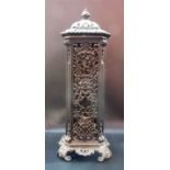 Victorian cast iron 'wizard stove' conservatory heater, height 23in.