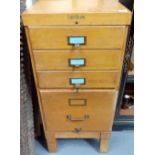 Early 20th Century oak filing chest of four drawers by Shaw-Walker, height 36in