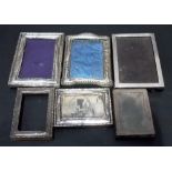Six various silver mounted rectangular photograph frames (mostly af).