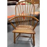 19th Century comb-back ash and elm Windsor chair