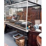 Early 20th Century museum glazed display cabinet, the glazed top sections with doors to either
