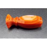 A carved banded agate desk seal , length 1.75in