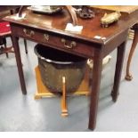 George III mahogany Chippendale style side table, the moulded top over a long drawer and on square