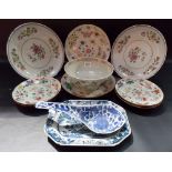 Collection of 19th Century Chinese porcelain including a pair of famille rose plates decorated