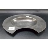 Antique pewter barber's bowl of oval form, touch marks to the base, width 11in.