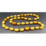 Amber style and Bakelite bead necklace.