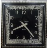 Large Timney Fowler London printed scarf in the form of a clock, framed.
