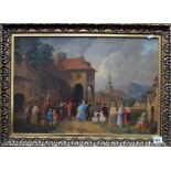 J. ELLIOTT (19th Century British) 'A Wedding at Orsova' Oil on Board Signed, inscribed and dated