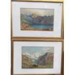D.E. COOPER (19th Century British) Pair of mountainous landscape watercolours Both signed and dated,