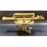 Early 19th Century French brass theodolite signed Aug. Santi Marseille, width 13.75 in.