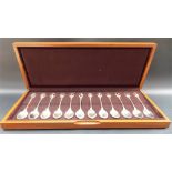 Modern silver set of twelve spoons by John Pinches Limited for the Royal Society for the