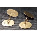 Pair of 9ct oval chain link cuff links, weight 6.5g approx.