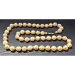 Pearl necklace with 9ct gold clasp.