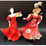 Royal Doulton lady figure 'Patricia' HN3365; together with a Coalport figure 'Romany Dance' (2)