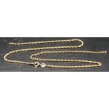 9ct gold fine fancy necklace, weight 3g approx (af).