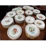 Quantity of Limoges and French porcelain fish transfer printed part dinner plates together with four