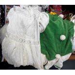 Bag of vintage textiles including vintage cotton and lace petticoats etc.,
