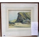 ALBERT MOULTON FOWERAKER (1873 - 1942) Harlyn Bay, Trevose, Cornwall Watercolour Signed 9in x 11.