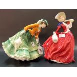 Two Royal Doulton lady figures 'Nicole' HN4112 and 'Autumn Breezes' HN1934